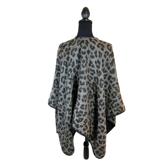 ANN Taylor Reversible Leopard Cheetah Print and Black Wrap Sweater One S… - Picture 7 of 9